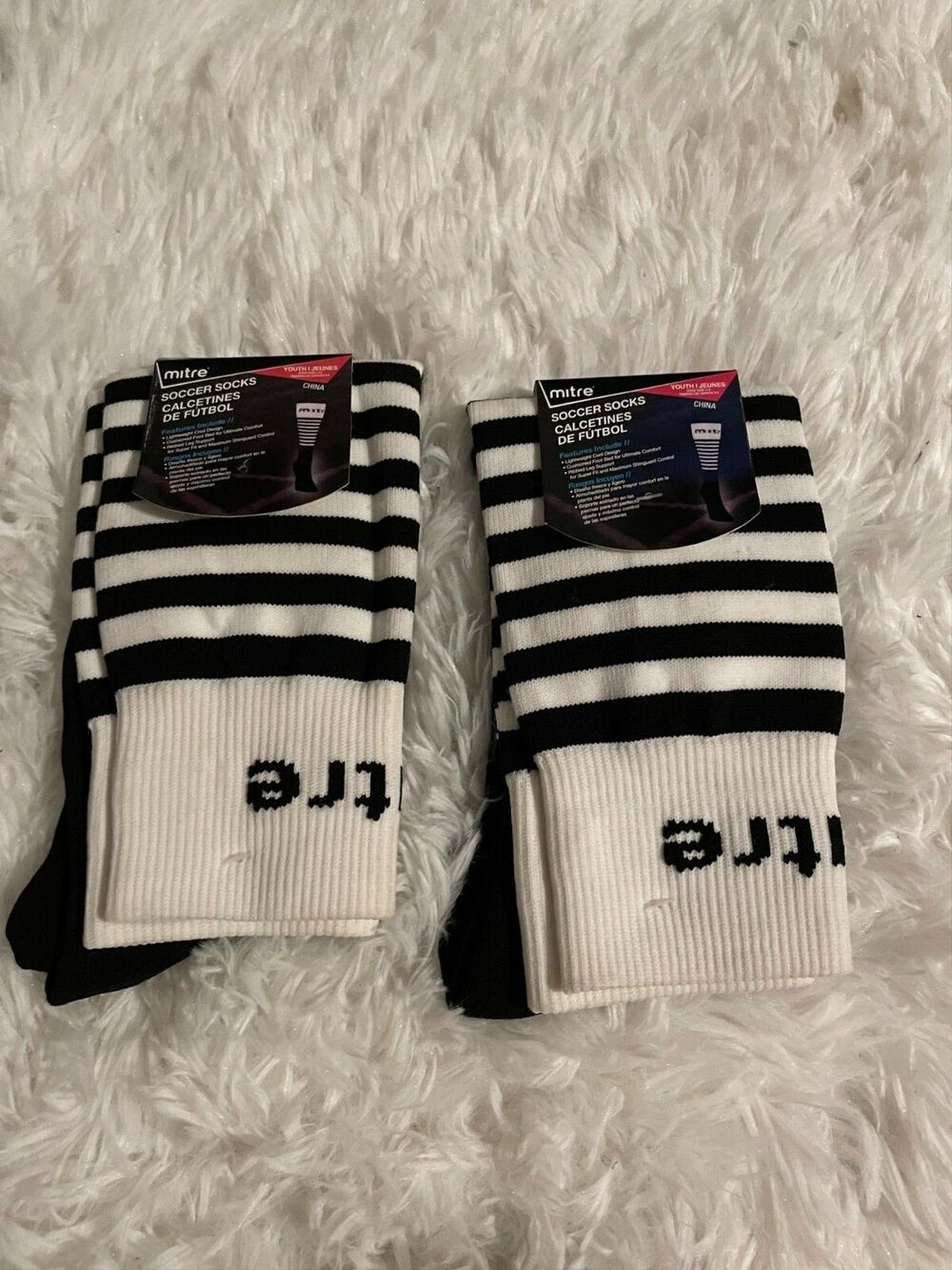 2 Pairs Mitre Soccer Socks Youth Size 3-9